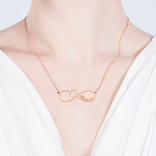 Infinity Name Necklace - Arrow Heart