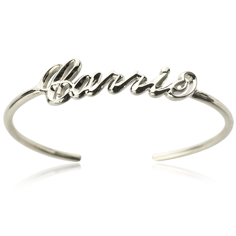 Personalized Sterling Silver Name Bangle Bracelet