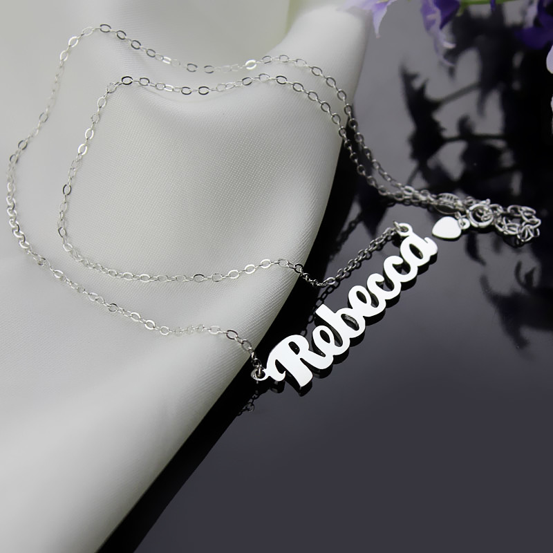Sterling Silver Name Necklace Silver