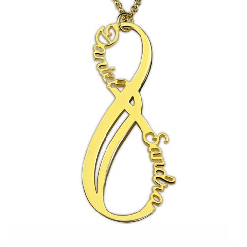 Custom Infinity Necklace Gold Plated Silver