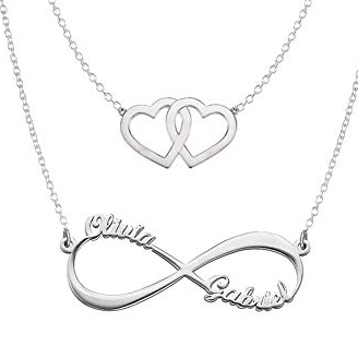 Hearts Infinity Necklaces Set For Her Sterling Silver