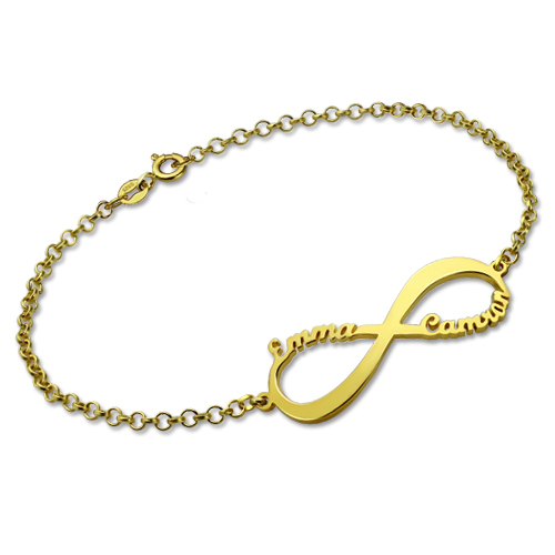 Personalized Infinity Symbol Name Bracelet In Gold