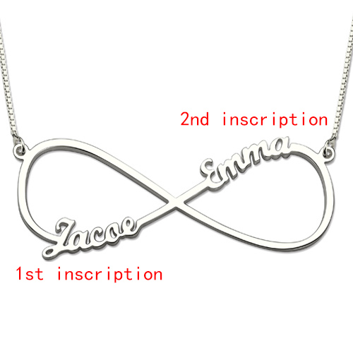 Infinity Two Names Sterling Silver