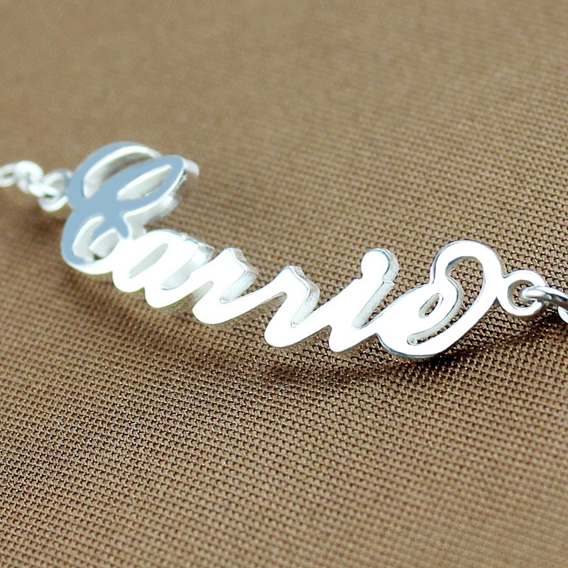 Personalized Sterling Silver Carrie Name Bracelet