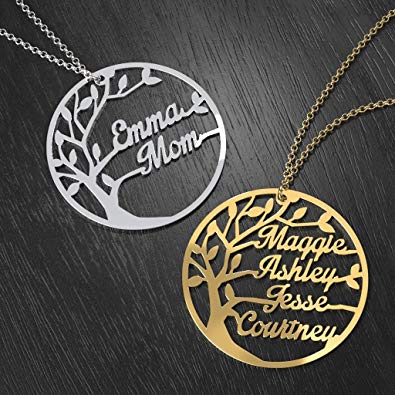 Personalized Family Name Necklace Sterling Silver