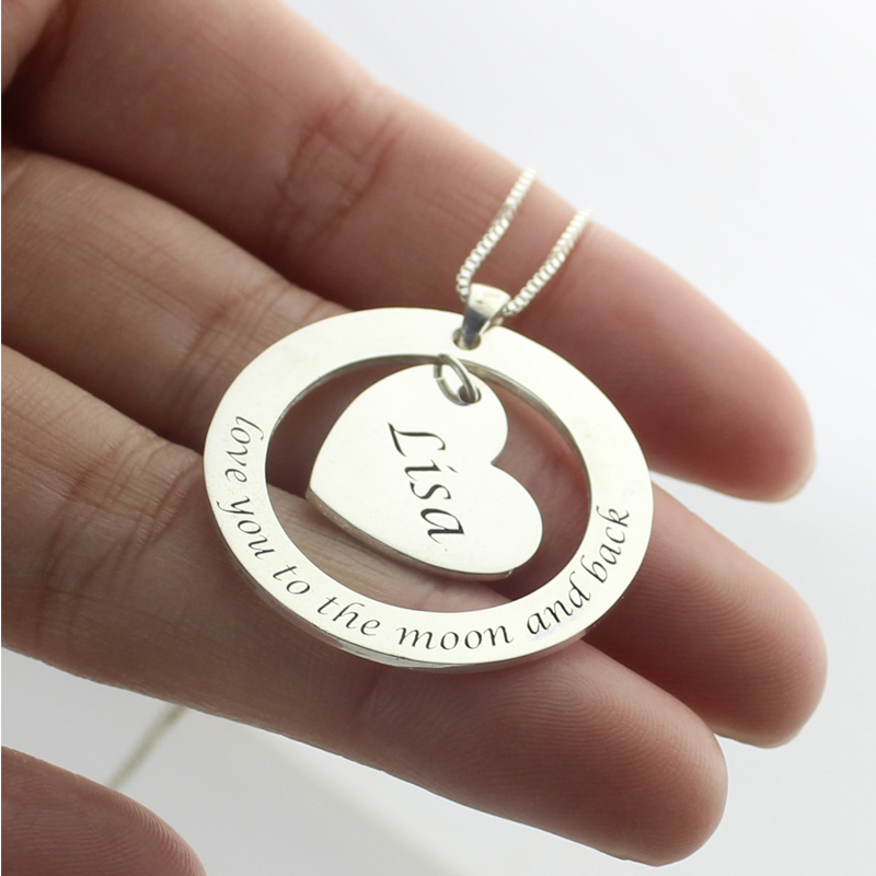 Mom I Love You to the Moon and Back Necklace