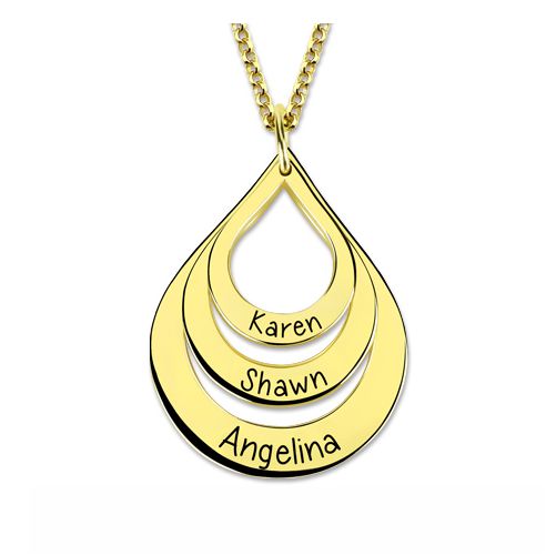 Drop Shaped Necklace Gold Plated