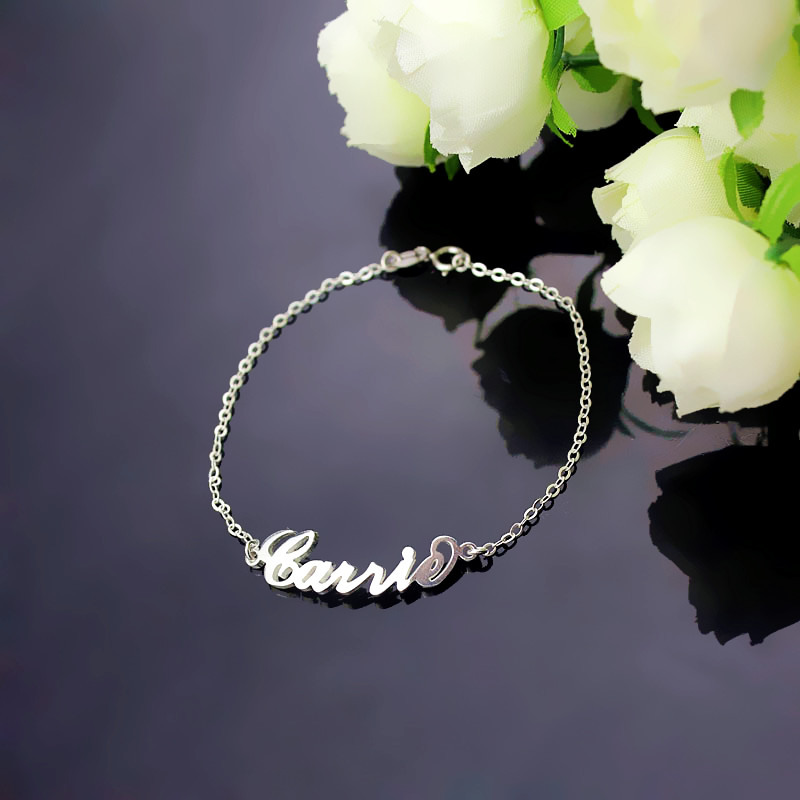 Personalized Sterling Silver Carrie Name Bracelet