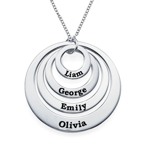 Engravable Classic Discs Necklace in Silver684