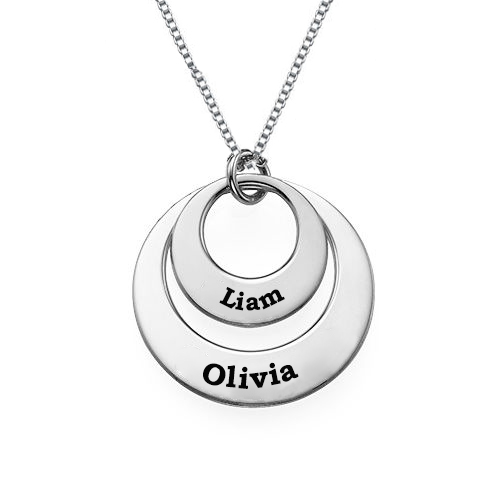 Engravable Classic Discs Necklace in Silver684