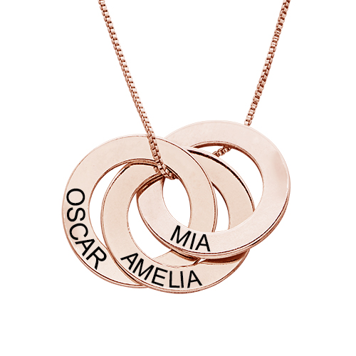 Engraved Russian Ring Necklace In Rose Gold